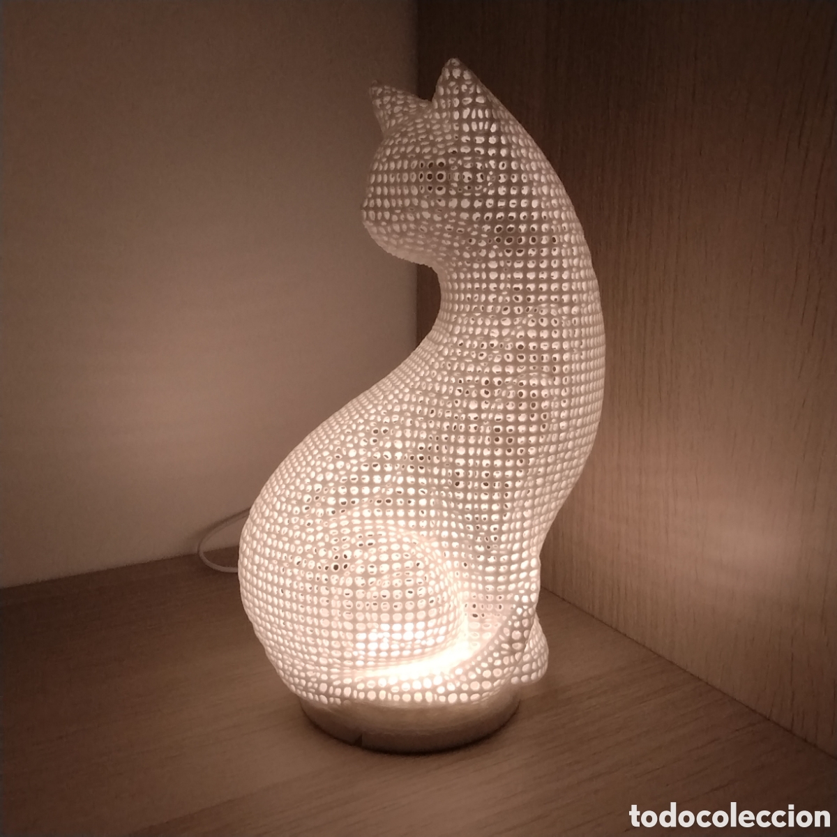 Artesan&iacute;a: Lampara de mesa gato - Foto 3