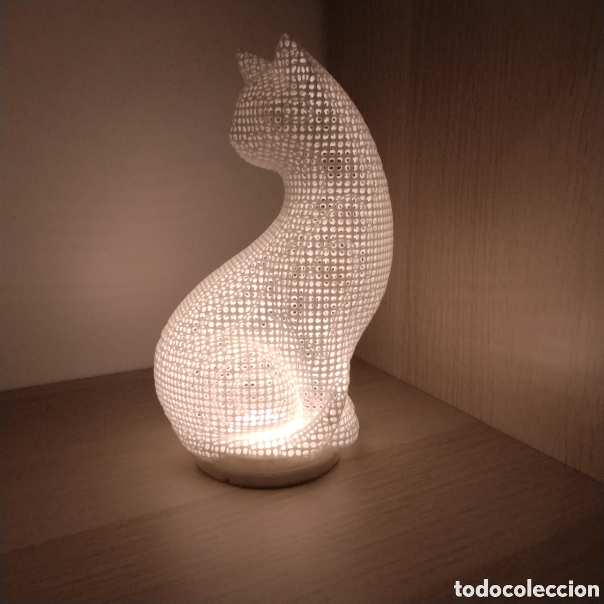 Artesan&iacute;a: Lampara de mesa gato - Foto 1