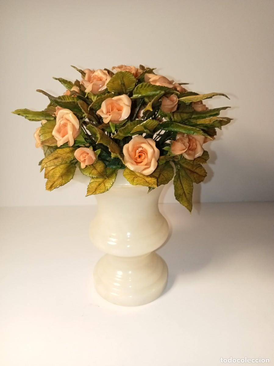 Artesan&iacute;a: FLORERO CON FLORES DE MIGA DE PAN