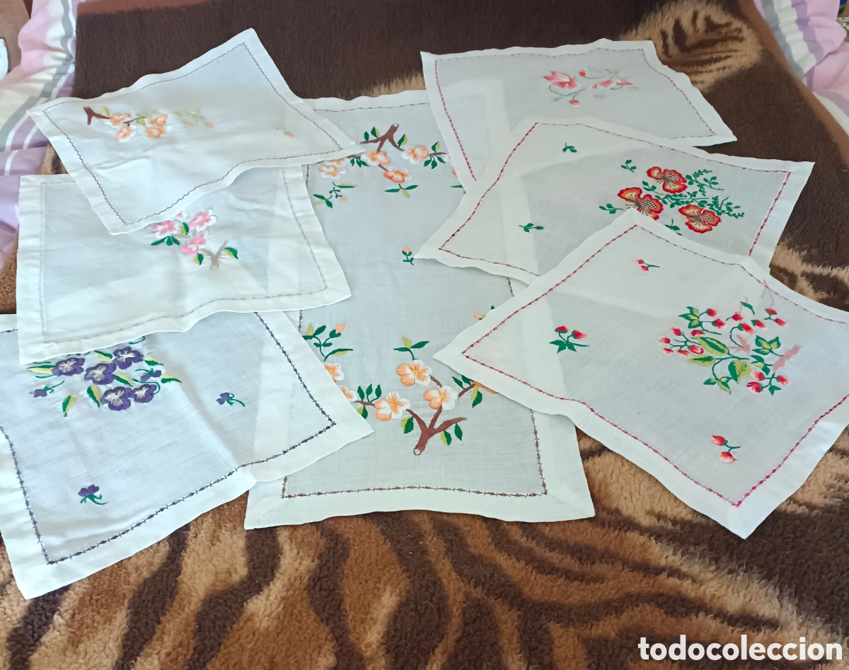 Artesan&iacute;a: Centro de mesa con 6 manteles individuales