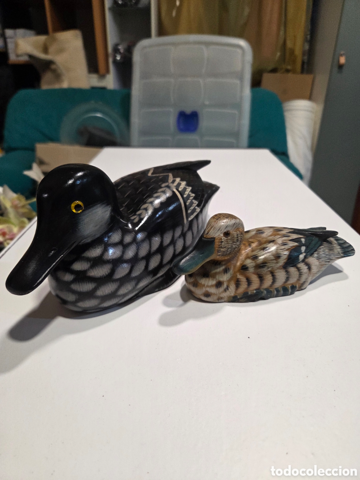 Artesan&iacute;a: Pareja de patos decorativos