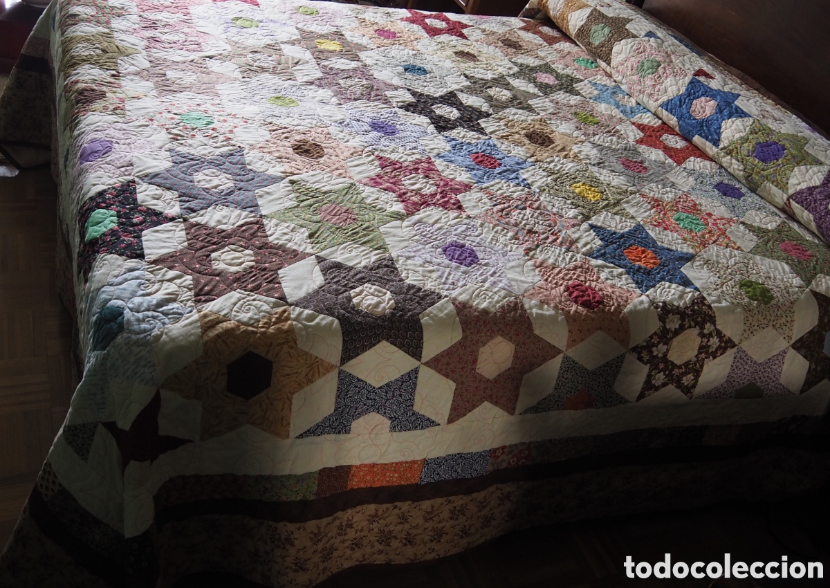 Artesan&iacute;a: Colcha de patchwork artesanal de algod&oacute;n 100% &ndash; Hecha a mano