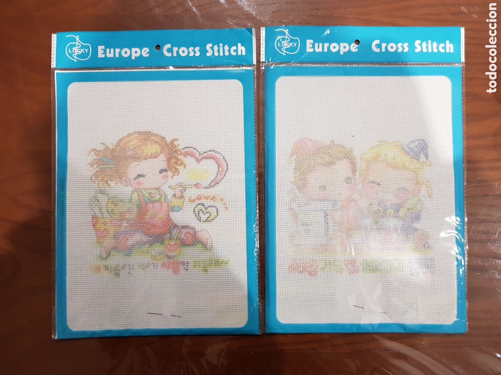 Artesan&iacute;a: 2 x KIT PUNTO DE CRUZ (PLANTILLAS, HILOS Y AGUJAS) EUROPE CROSS STITCH MODELOS LY-3108 / LY-3111
