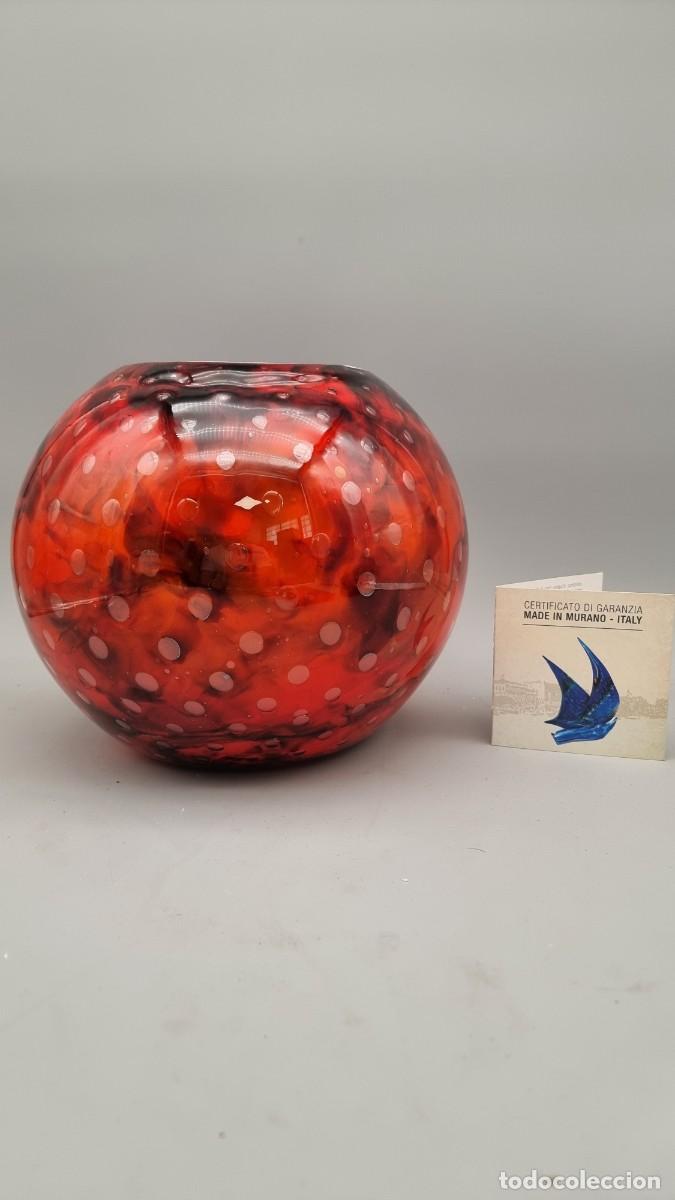 Artesan&iacute;a: Jarr&oacute;n esf&eacute;rico de vidrio de Murano original firmado por Cammozzo