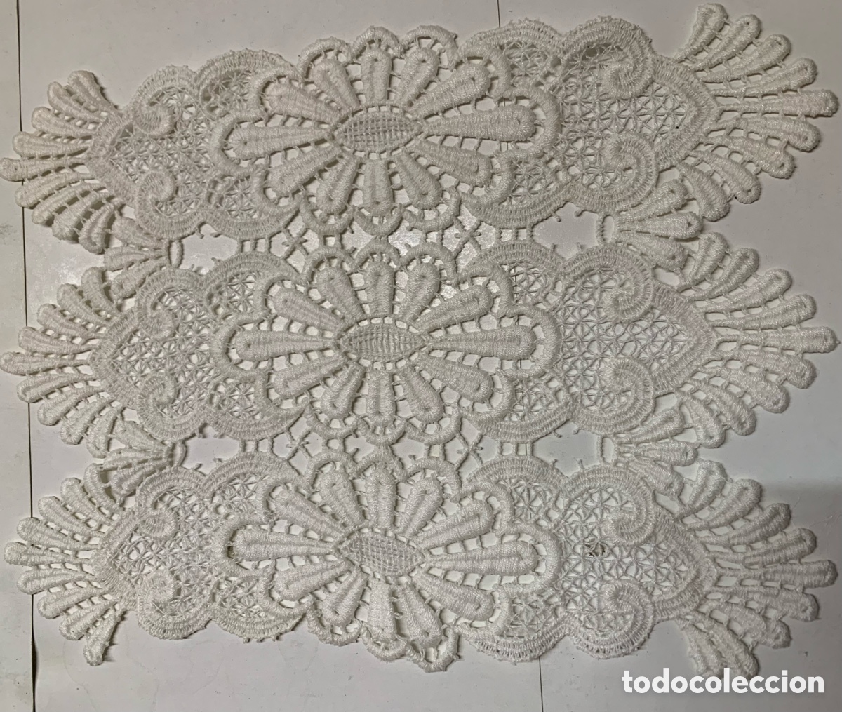 Artesan&iacute;a: 3 Tapetes Ganchillo Hechos a Mano Peque&ntilde;o 15X15 Grande 40X25
