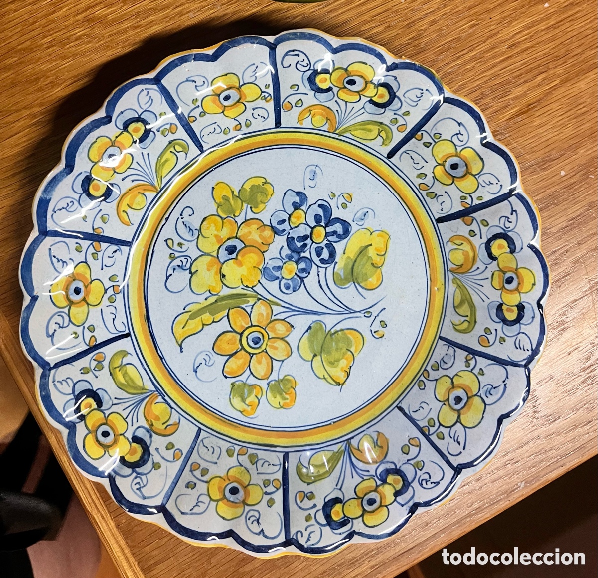 Artesan&iacute;a: Pareja de platos cer&aacute;mica antigua Talavera Dur&aacute;n a&ntilde;os 50-60