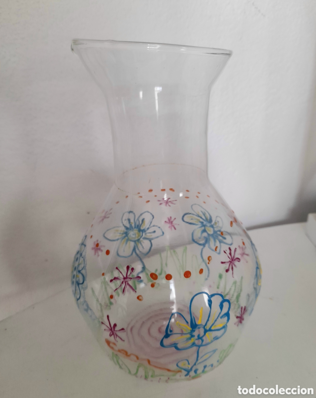 Artesan&iacute;a: Jarra cristal pintada mano Carmen Andr&eacute;s Melero
