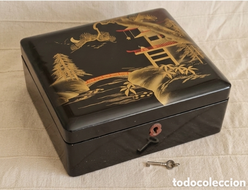Artesan&iacute;a: Art D&eacute;co (a&ntilde;os 50) Exquisito Joyero Japon&eacute;s Lacado