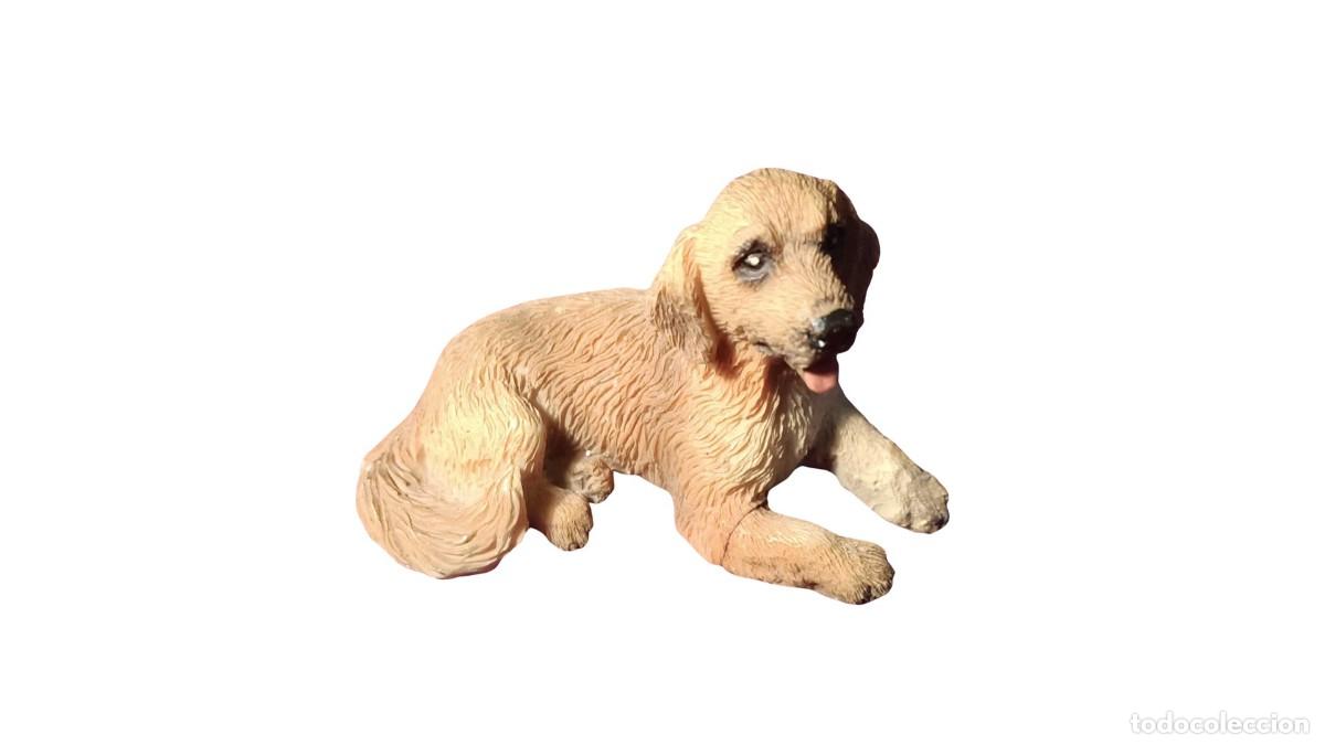 Artisanat: FIGURA DE RESINA POLICROMADA - GOLDEN RETRIEVER CACHORRO TUMBADO - A&Ntilde;OS 90