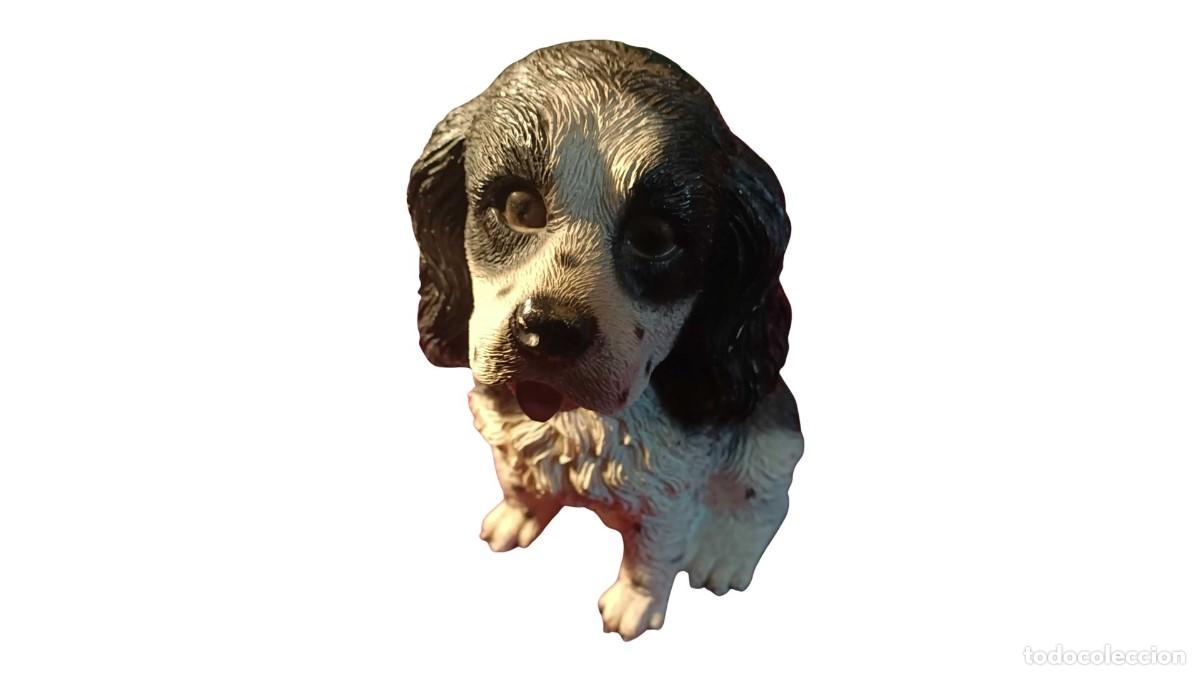 Artisanat: FIGURA DE RESINA POLICROMADA - CAVALIER KING CHARLES SPANIEL A&Ntilde;OS 70-80 - PIEZA DECORATIVA