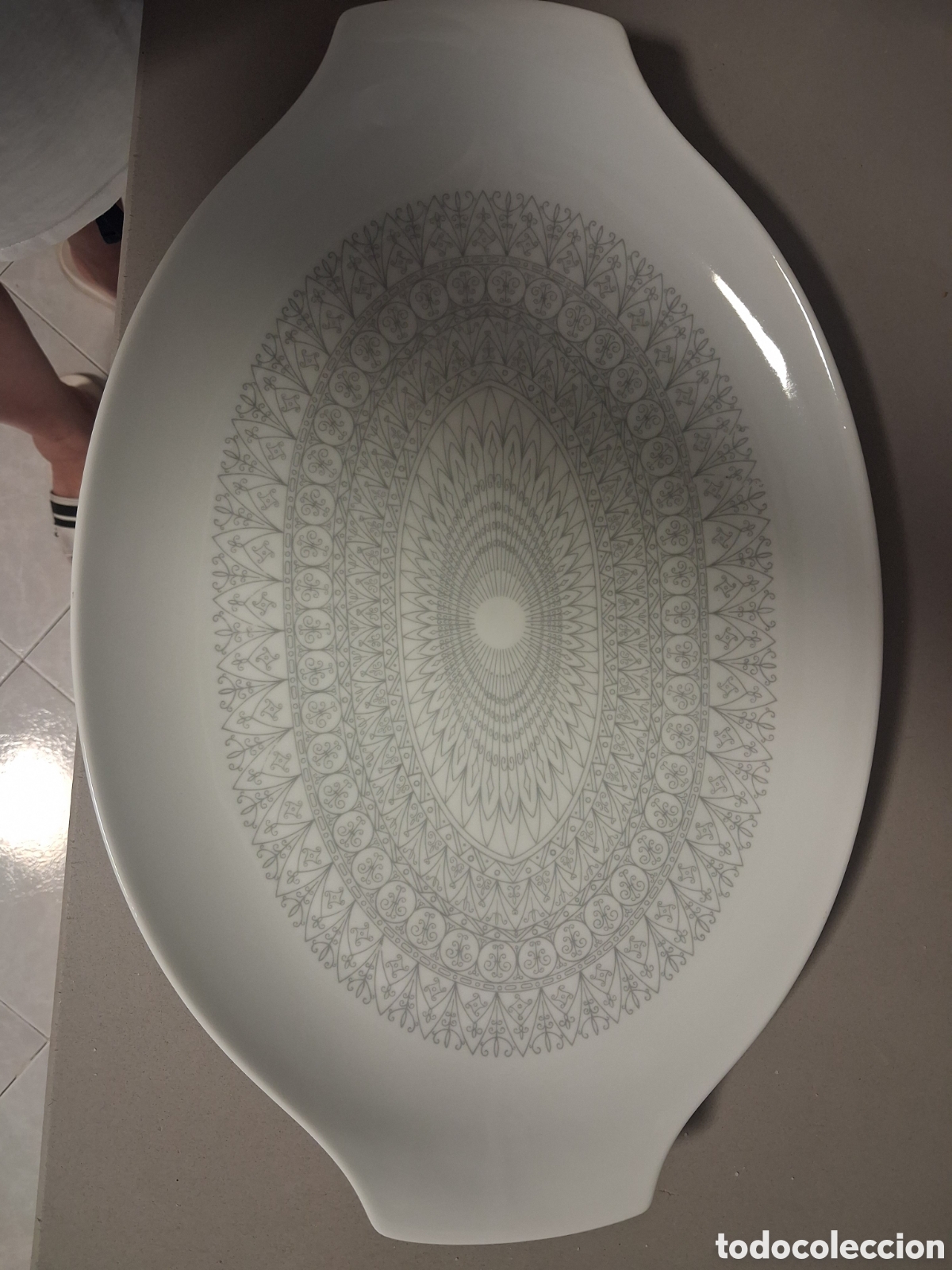 Artesan&iacute;a: Gran bandeja de porcelana de Santa Clara