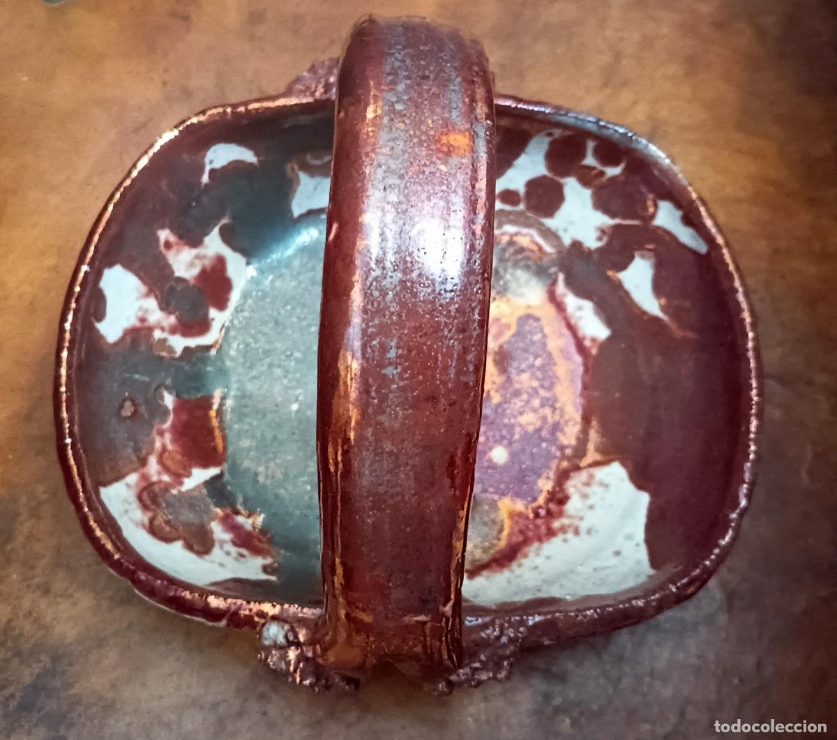 Artesan&iacute;a: CESTA DE CER&Aacute;MICA ESMALTADA 19X18X17 cm.