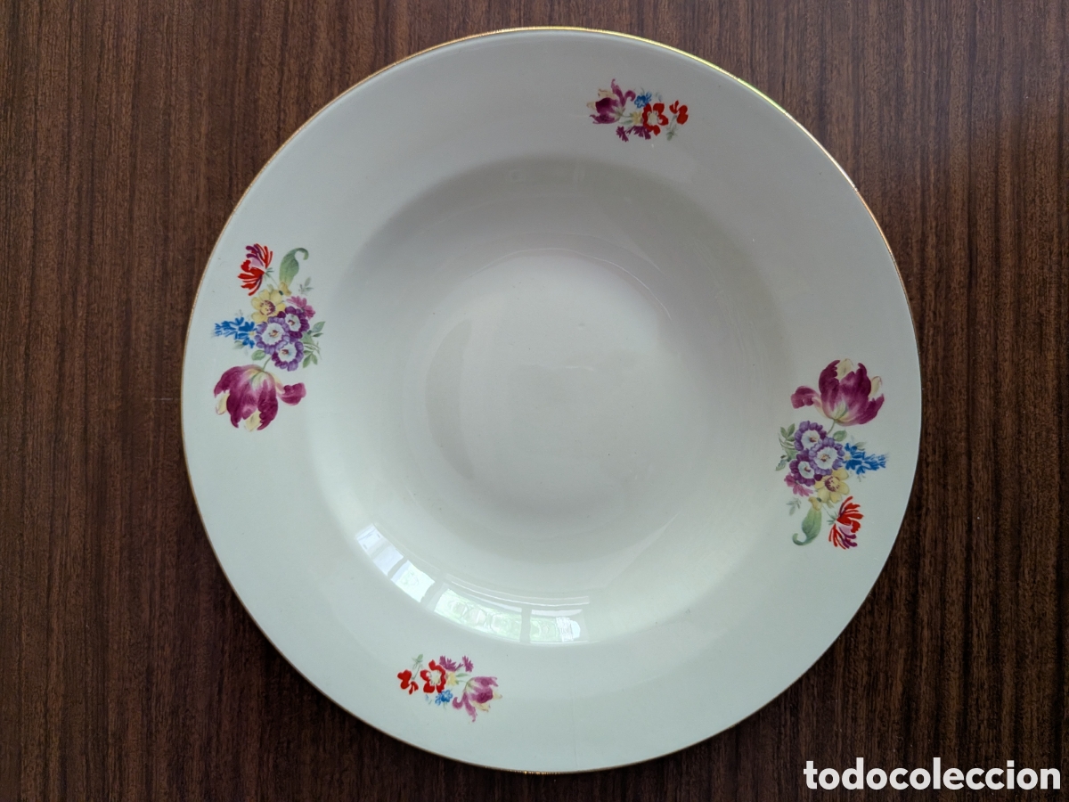 Artesan&iacute;a: Seis platos ondos con flores - Foto 2