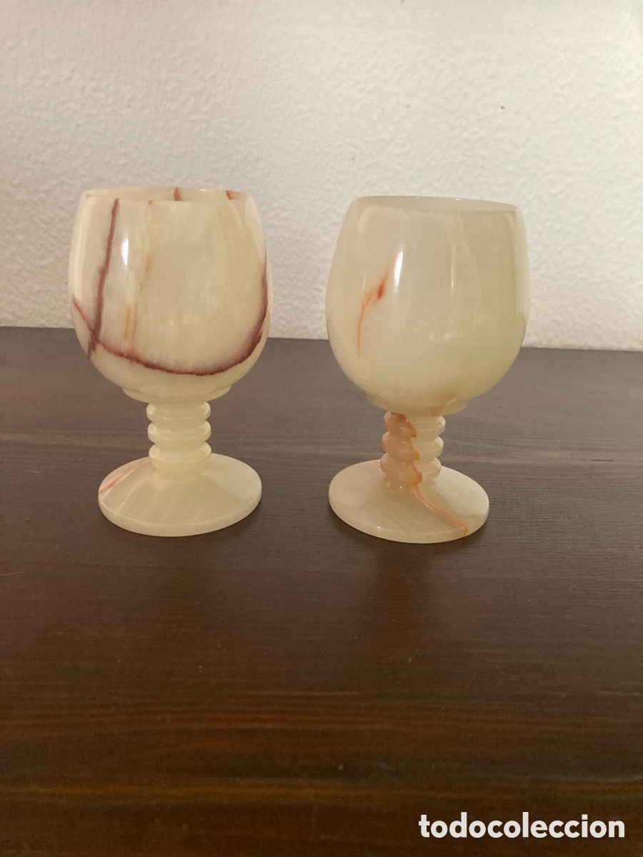 Artesan&iacute;a: Pareja Copas Vintage &Oacute;nix Tallado
