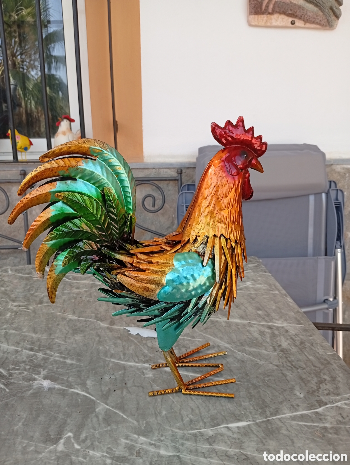 Artesan&iacute;a: Gallo metal exterior