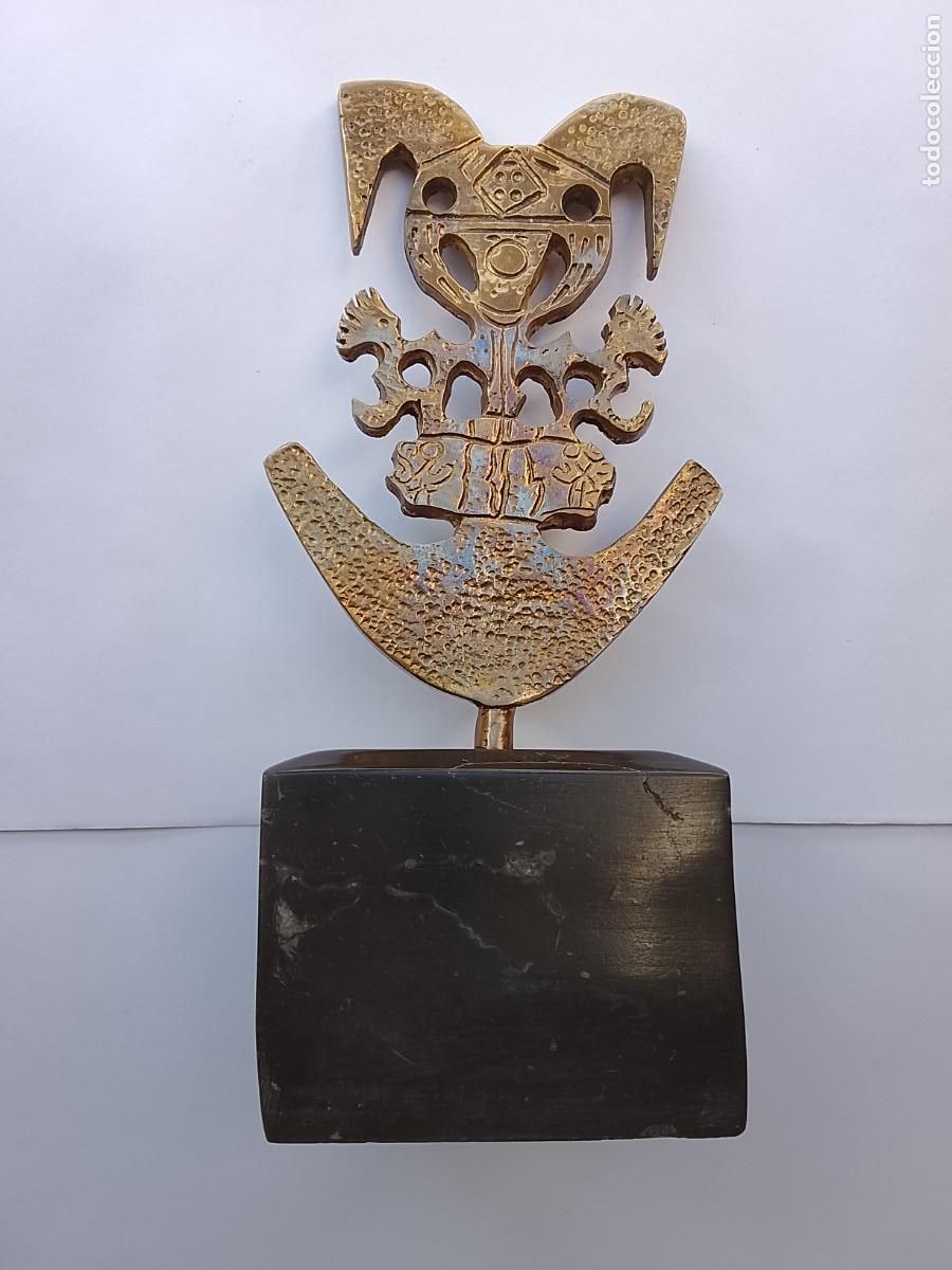 Artesan&iacute;a: Pisapapeles Colombia 1998 bronce, piedra