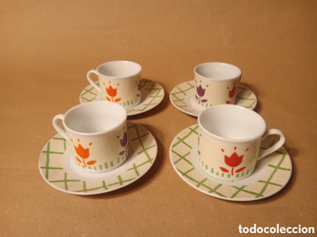 Artesan&iacute;a: Juego de tazas caf&eacute; espresso a&ntilde;os 2000