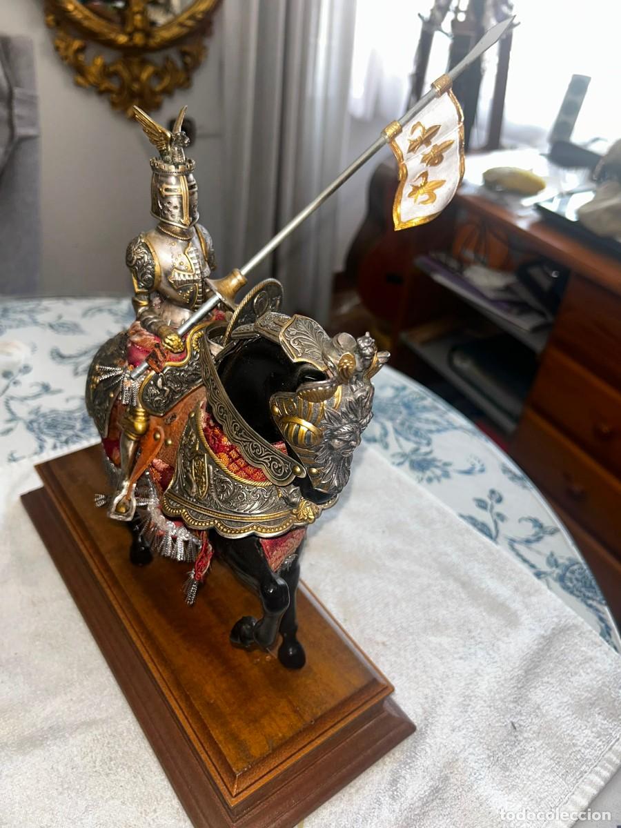 Artesan&iacute;a: Gran figura caballero medieval a caballo - Caballo de Troya - Artesan&iacute;a de gran detalle - 40 cm