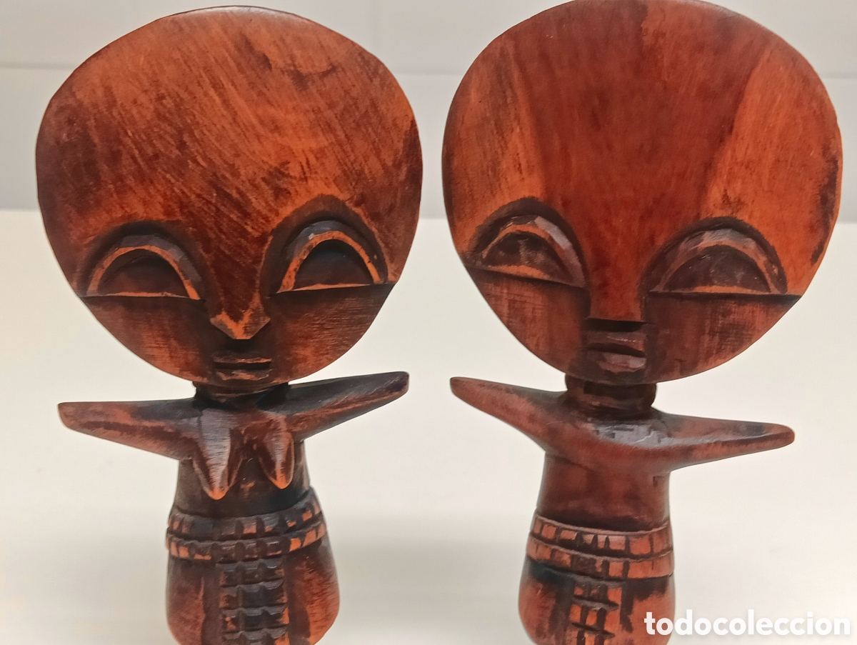 Artesan&iacute;a: Pareja de Figuras de Fecundidad Ashanti (Akua'ba)