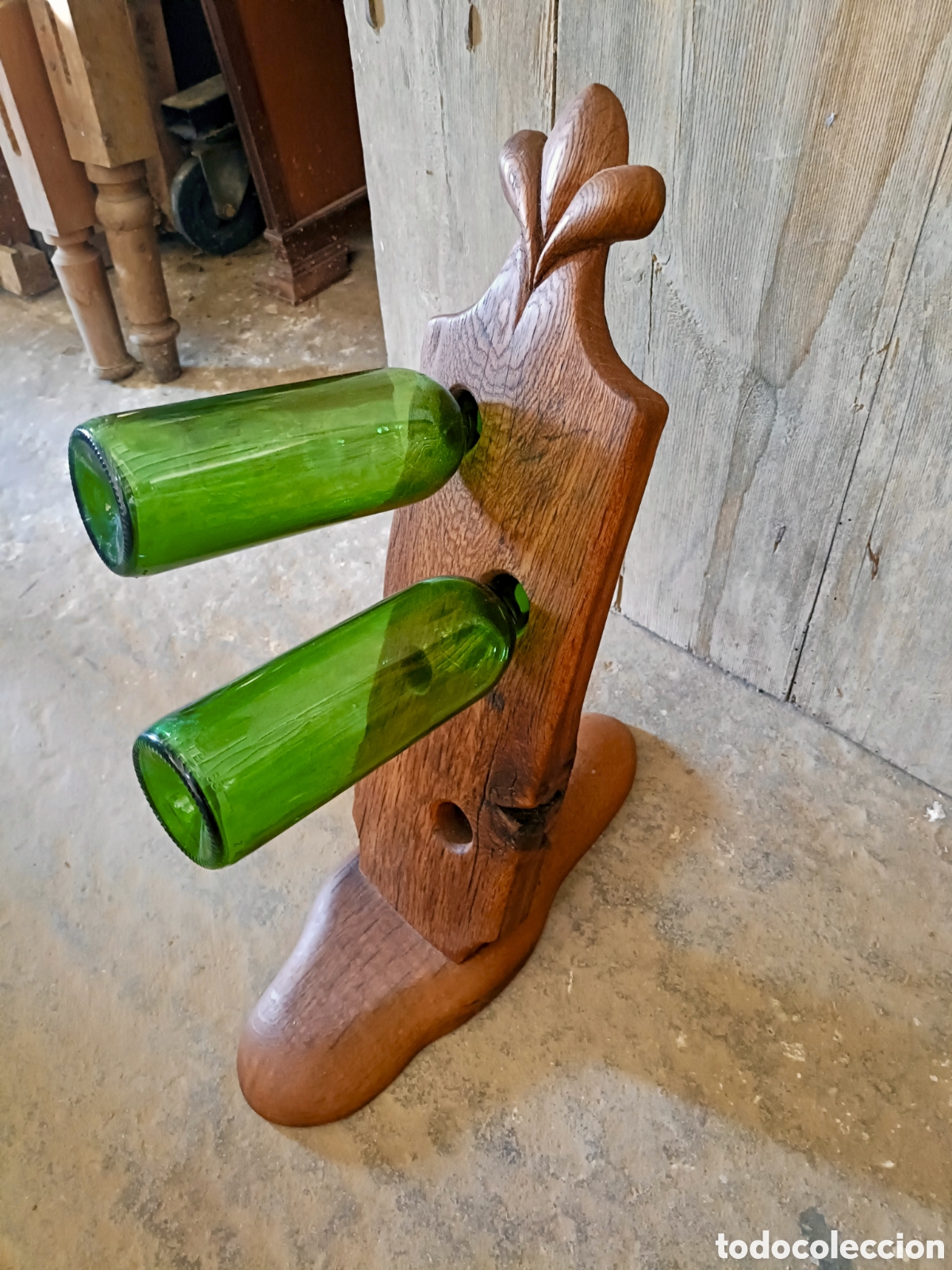 Artesan&iacute;a: Botellero madera 4 botellas
