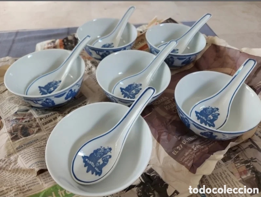 Artesan&iacute;a: Jingdezhen Juego 6 Cuencos y Cucharas