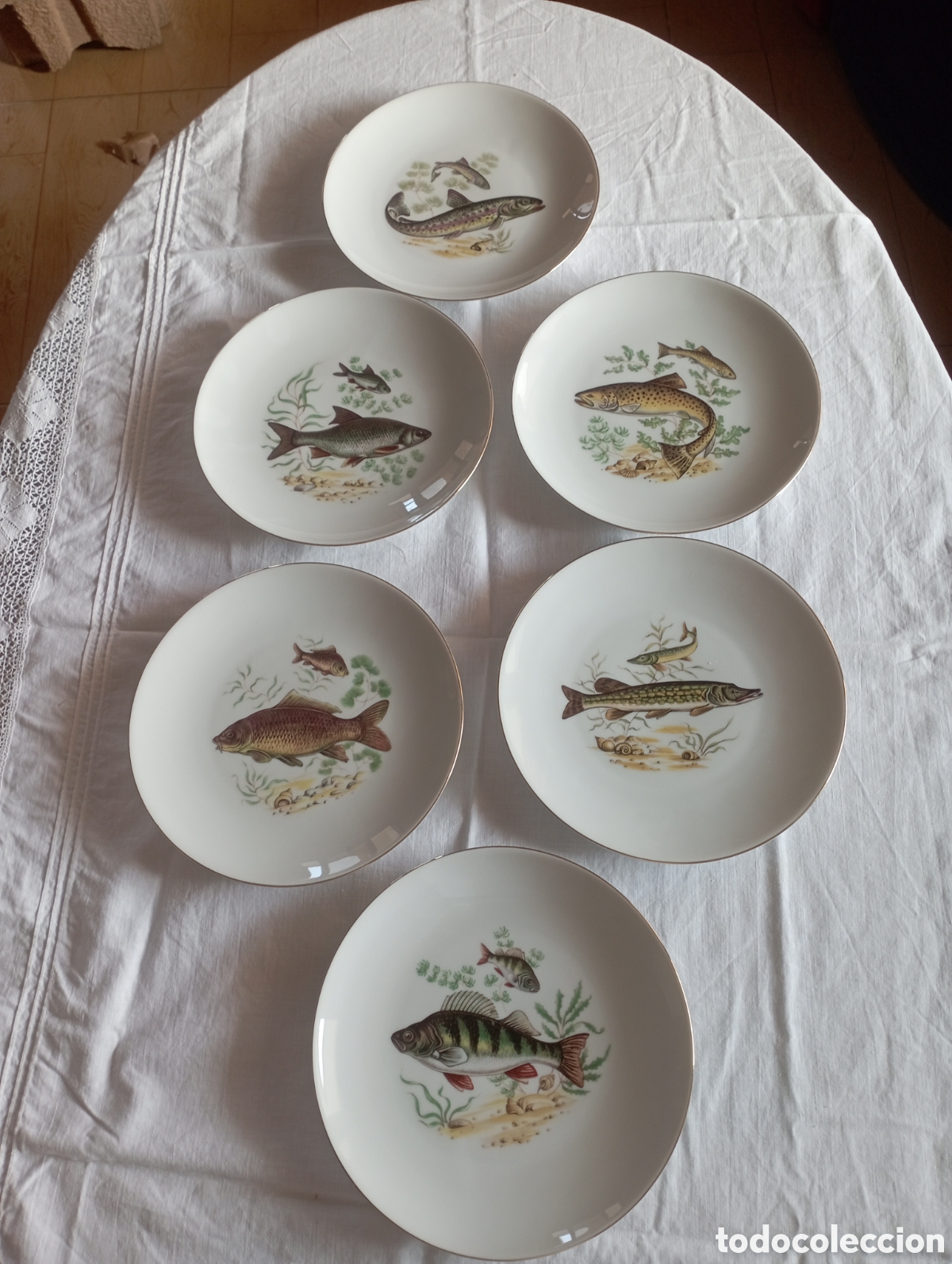Artesan&iacute;a: Conjunto de 6 platos de postre o aperitivo Mitterteich Bavaria