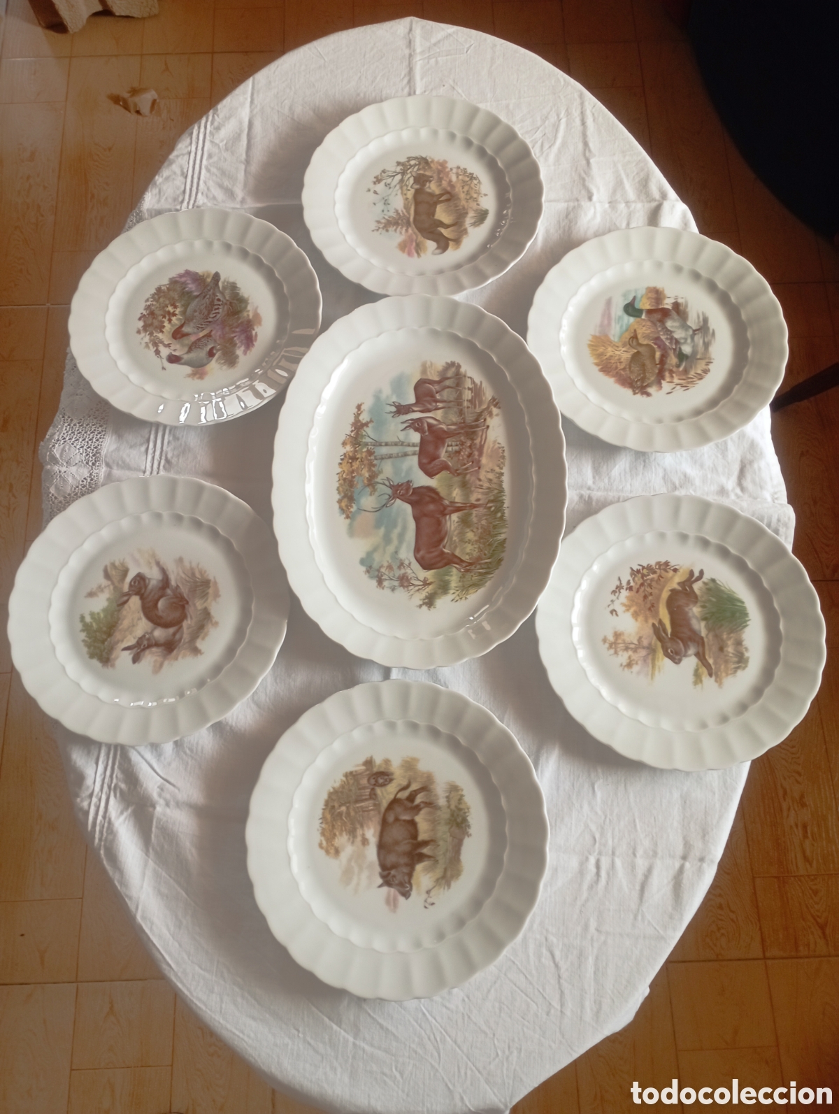 Artesan&iacute;a: Conjunto de 6 platos y 1 bandeja ovalada