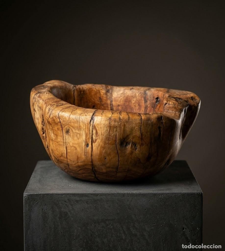 Artesan&iacute;a: Cuenco artesanal de madera de olivo maciza