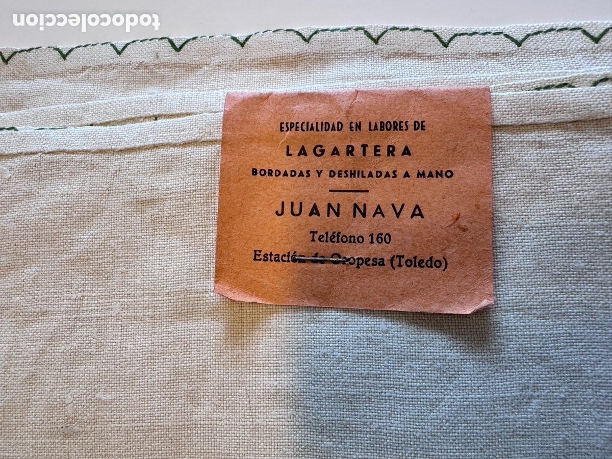 Artesan&iacute;a: Mantel Lagartera modelo Espiga, a&ntilde;os 60, nuevo con etiqueta