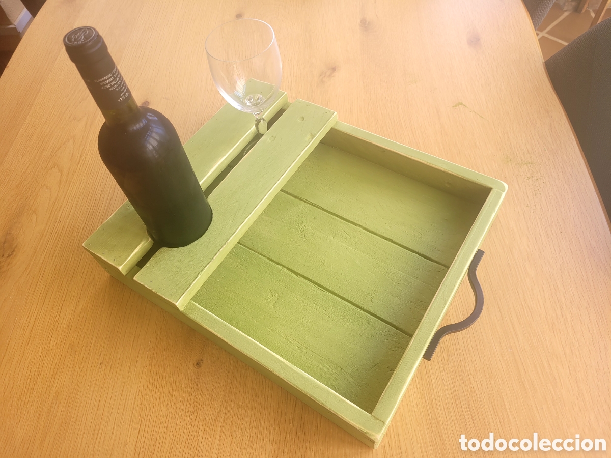 Artesan&iacute;a: Bandeja rustica para copas y vino