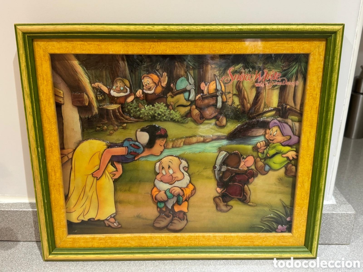 Artesan&iacute;a: Cuadro de Blancanieves en relieve - Hecho a mano en 1998.