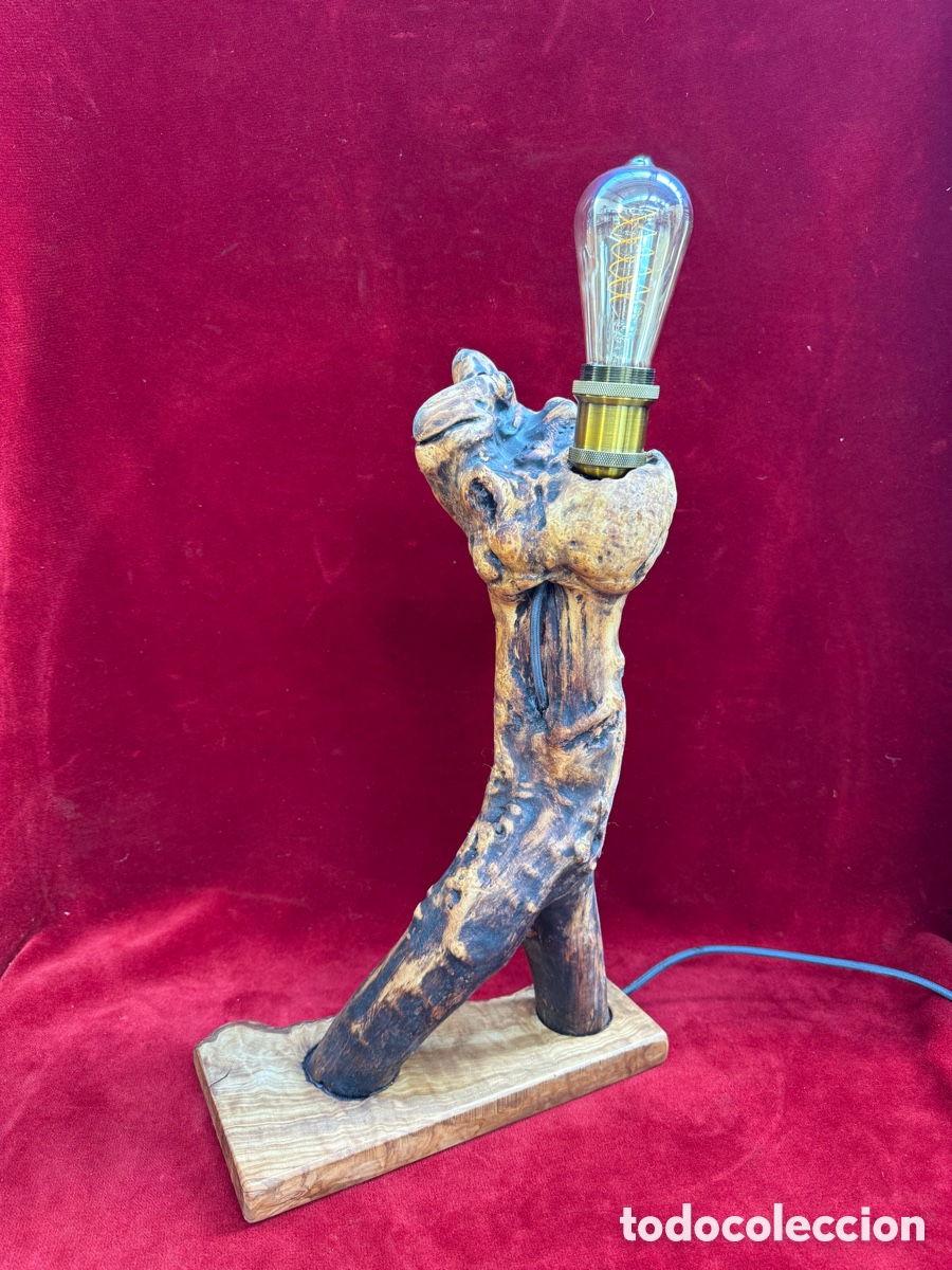 Artesan&iacute;a: Bonita lampara hecha de madera de Olivo!