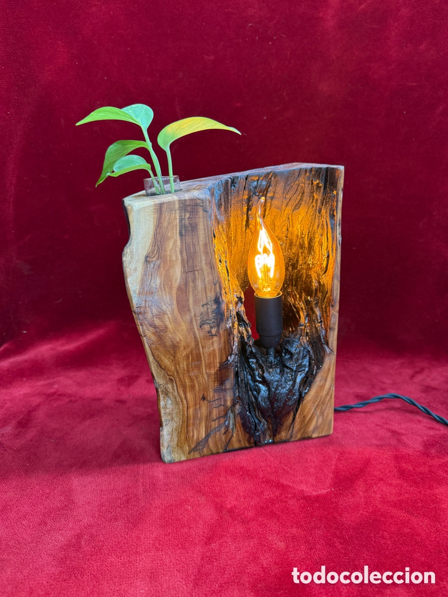 Artesan&iacute;a: Preciosa lampara hecha en madera de Olivo!