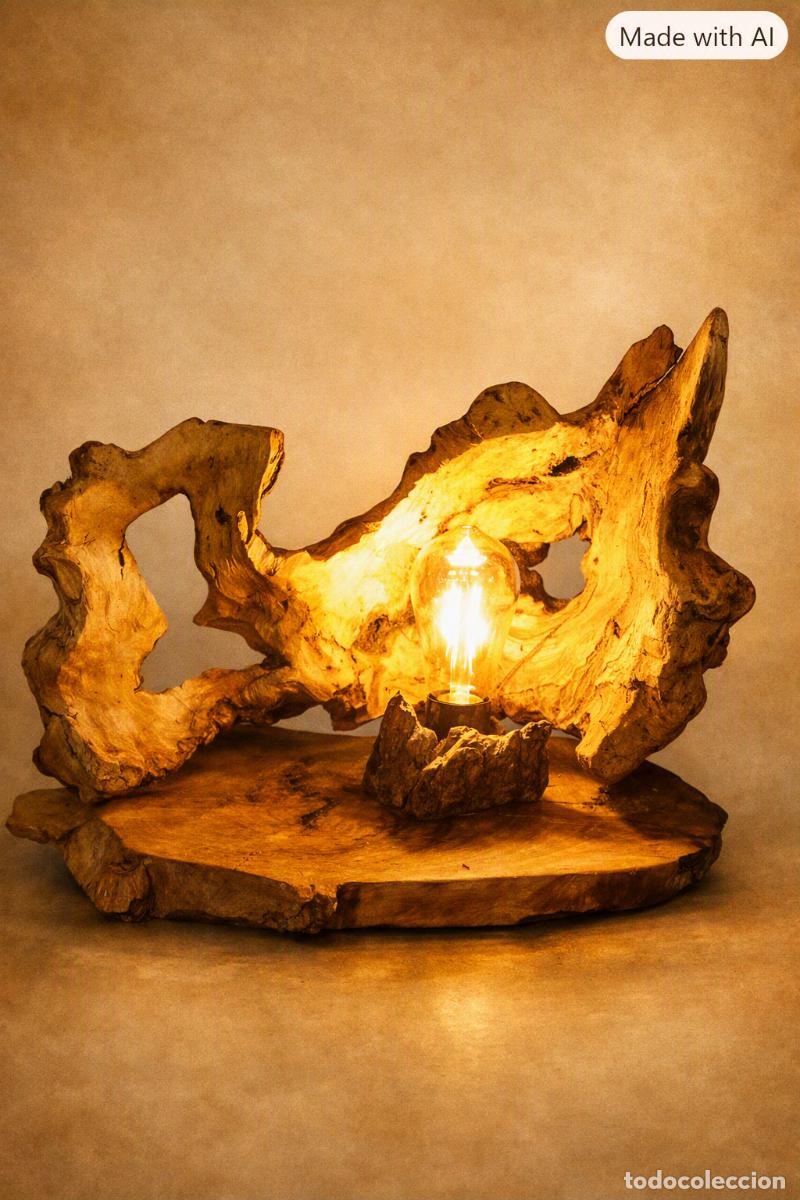 Artesan&iacute;a: L&aacute;mpara artesanal de madera natural