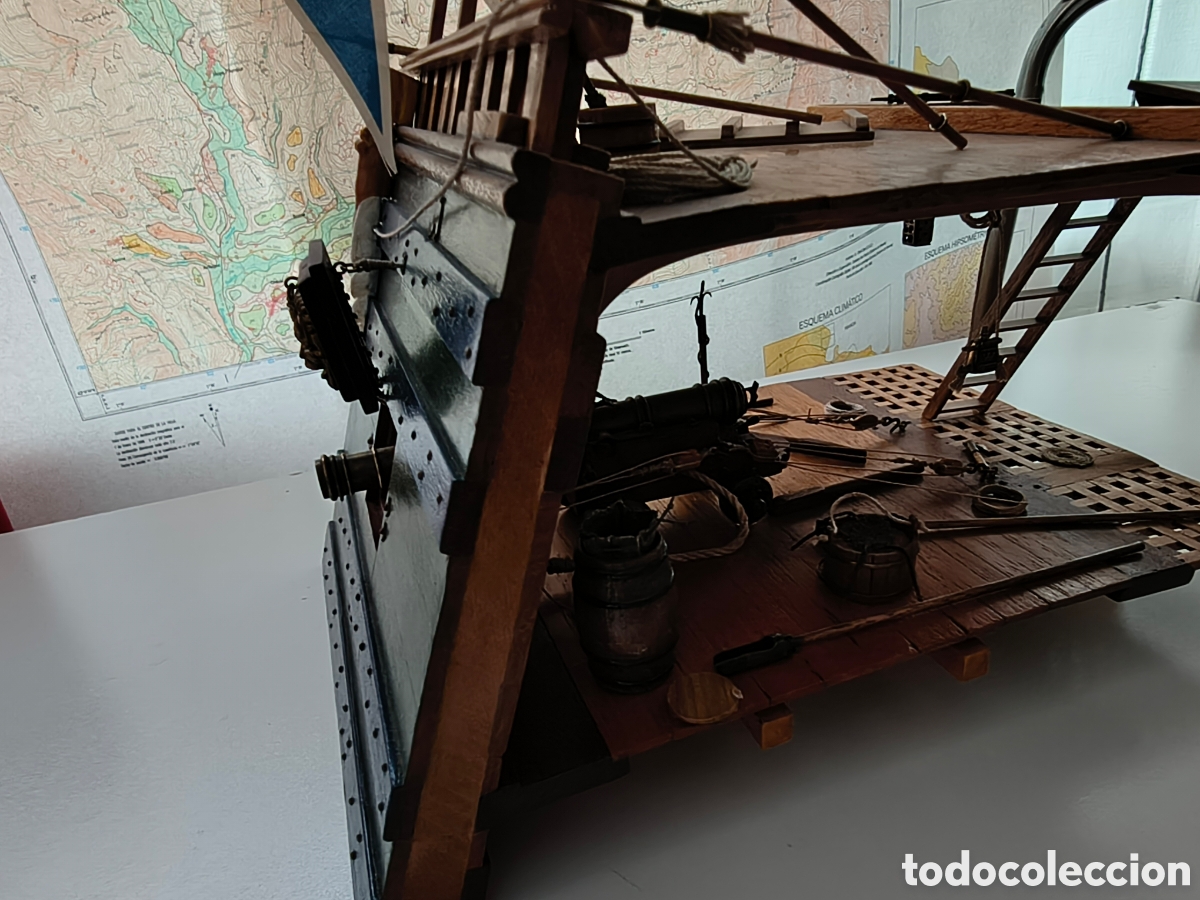 Artesan&iacute;a: Maqueta de la secci&oacute;n armada del Vasa 1628, escala 1/24.