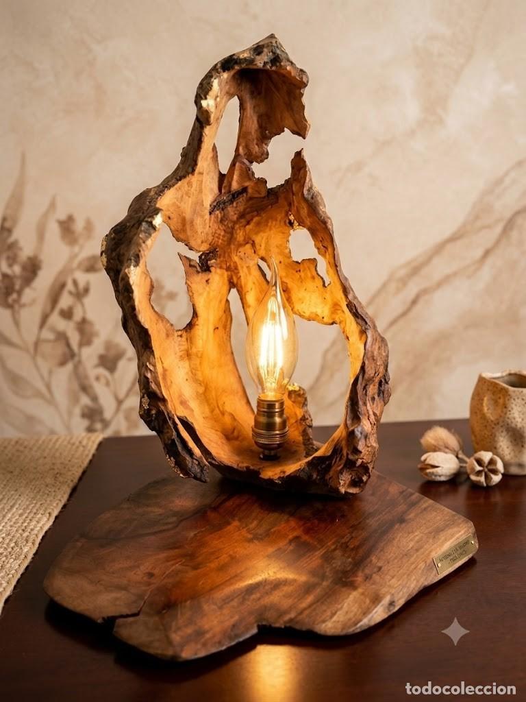 Artesan&iacute;a: L&aacute;mpara artesanal hecha en madera de olivo