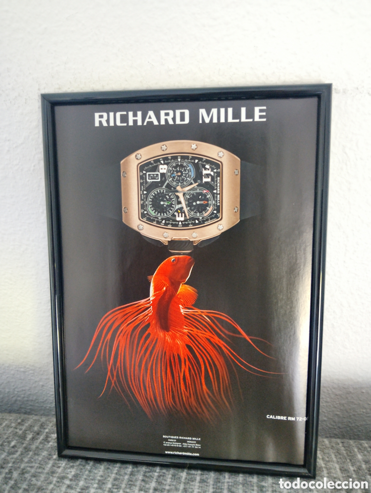Artesan&iacute;a: Richard Mille reloj anuncio original con marco incluido