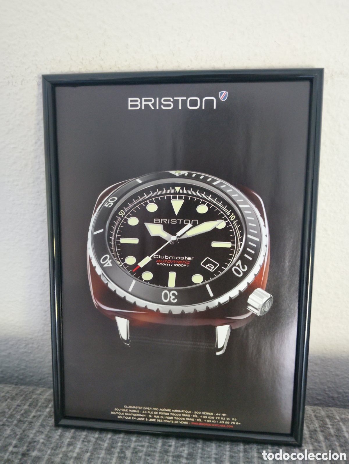 Artesan&iacute;a: Briston reloj anuncio original con marco incluido