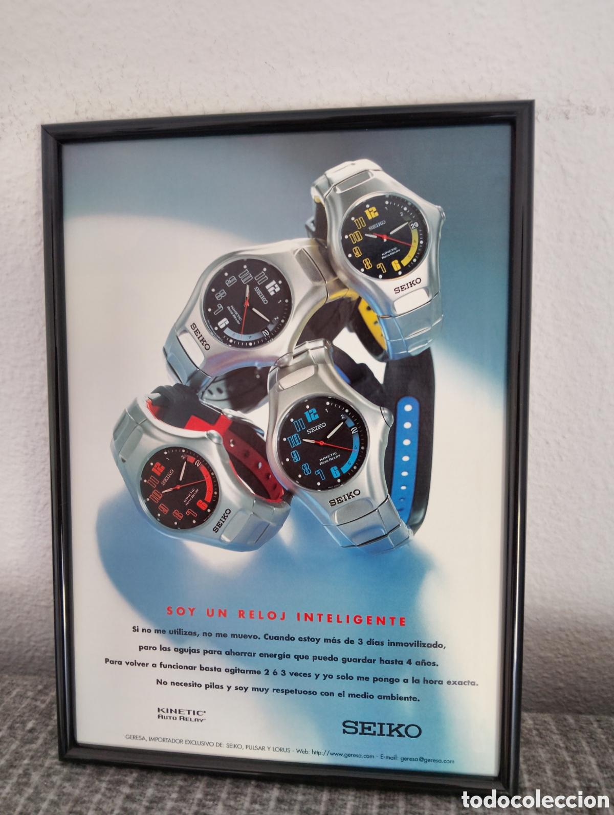 Artesan&iacute;a: Seiko reloj anuncio original con marco incluido