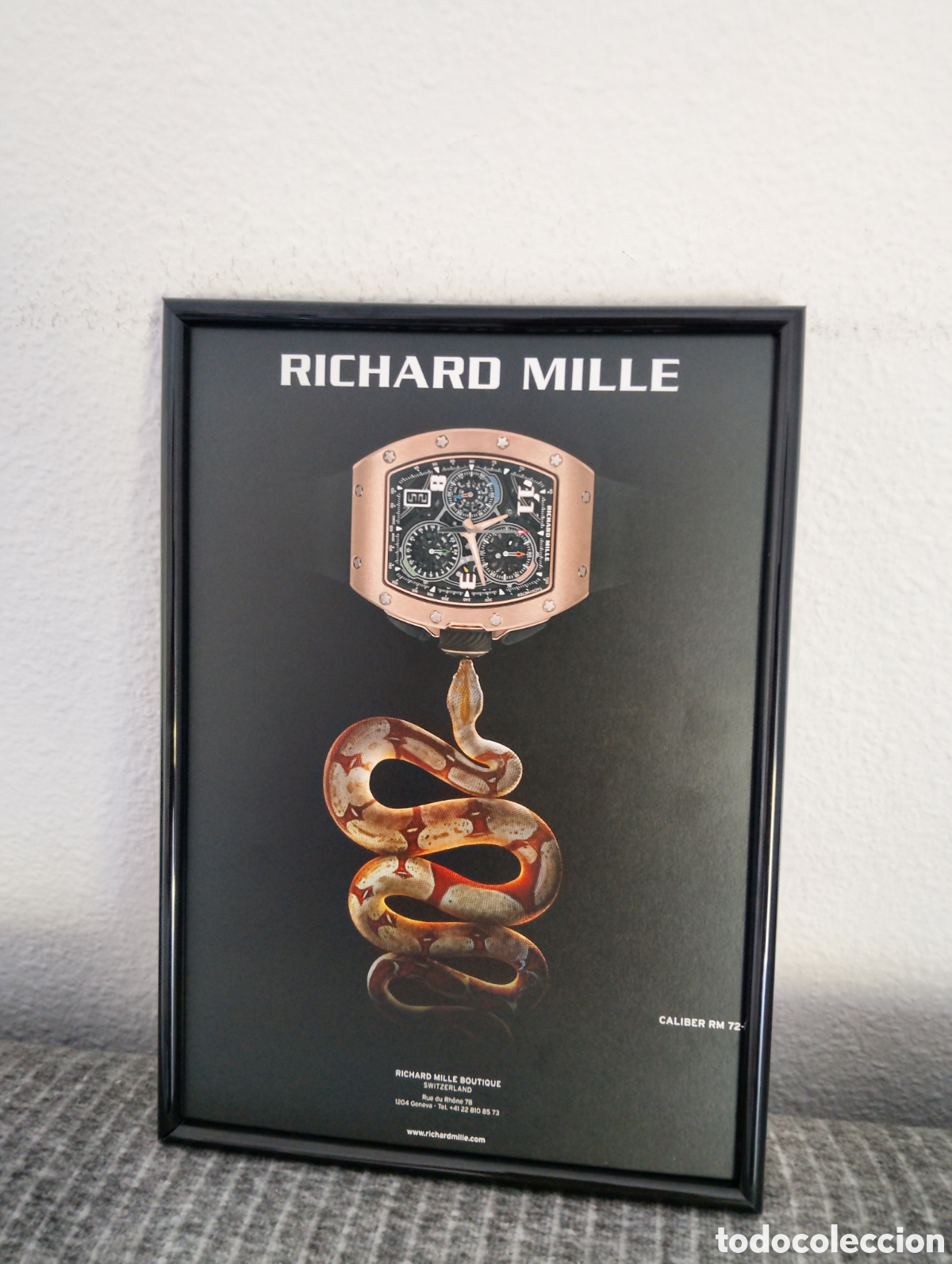 Artesan&iacute;a: Richard Mille reloj anuncio original con marco
