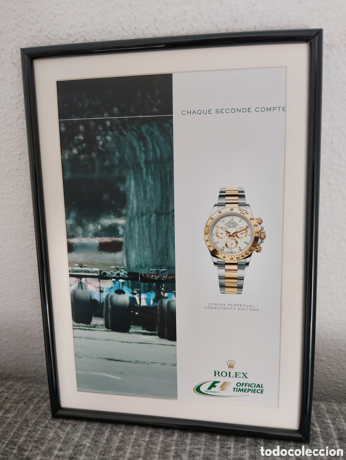 Artesan&iacute;a: Rolex Formula 1 reloj anuncio original con marco