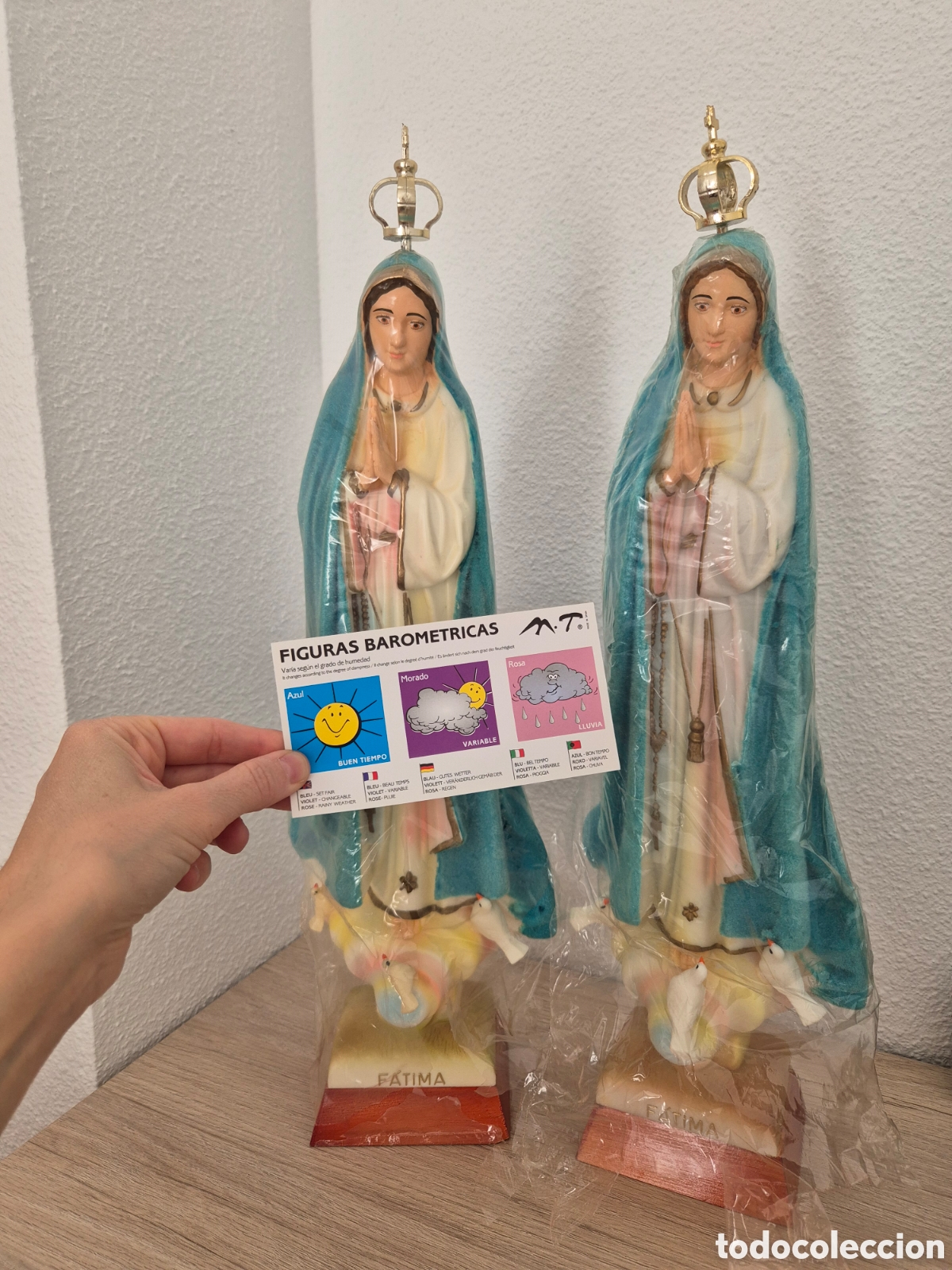 Artesan&iacute;a: Figura Virgen de F&aacute;tima multicolor 44cm