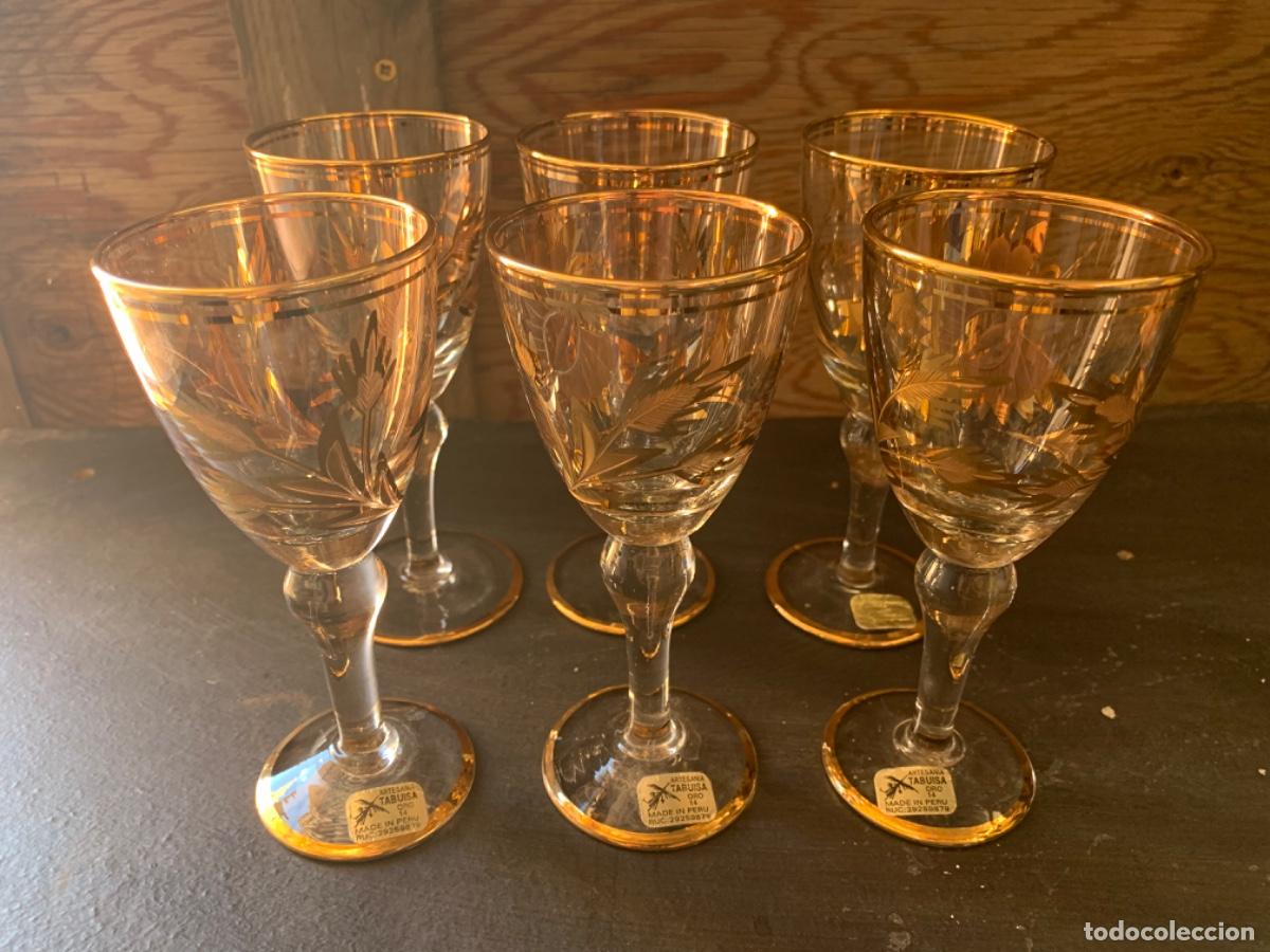 Artesan&iacute;a: 6 Copas Vintage Oro Artesan&iacute;a Tabuisa Per&uacute;