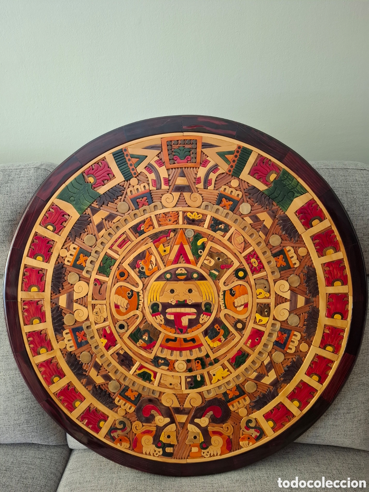 Artesan&iacute;a: Cuadro 80cms Calendario Azteca Artesanal