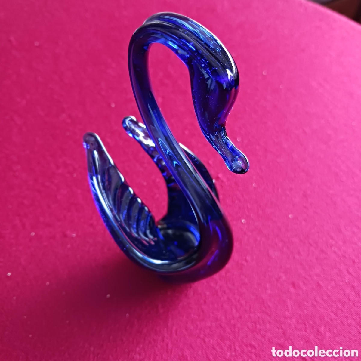 Artesan&iacute;a: Cisne azul en cristal soplado de Mallorca