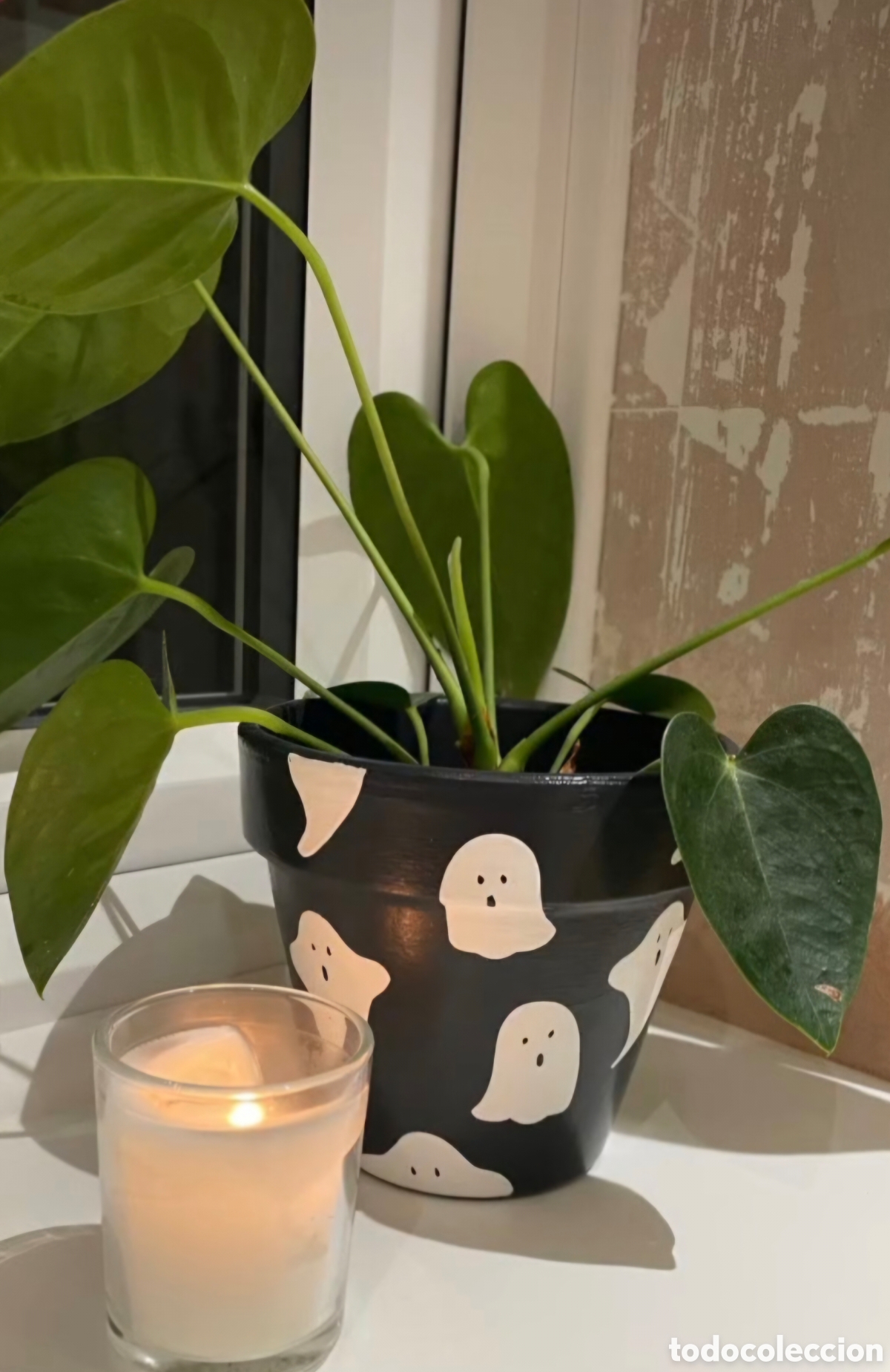 Artesan&iacute;a: Maceta de colecci&oacute;n con estampado de fantasmas de halloween