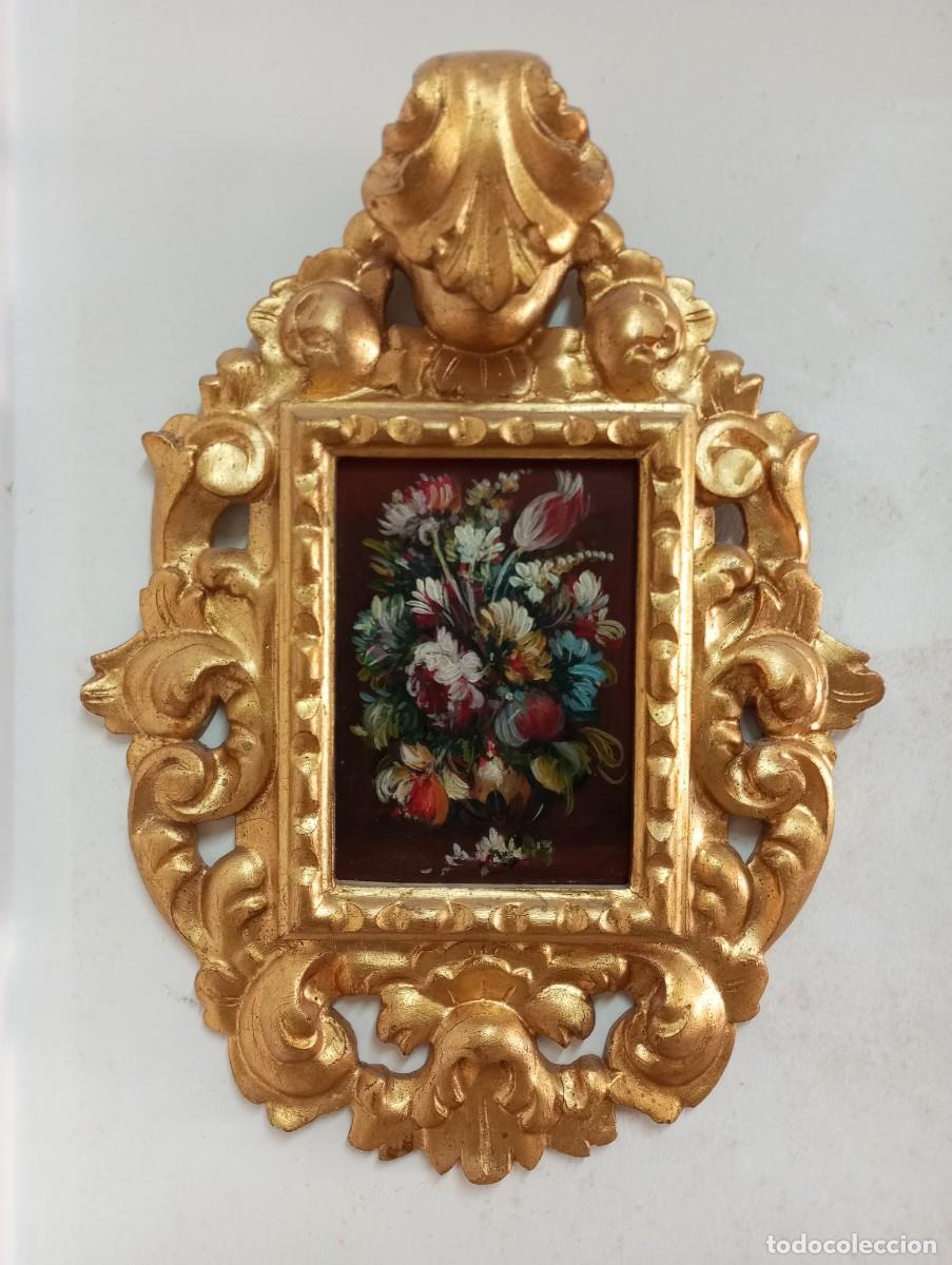 Artesan&iacute;a: Marco barroco de cabecilla con &oacute;leo