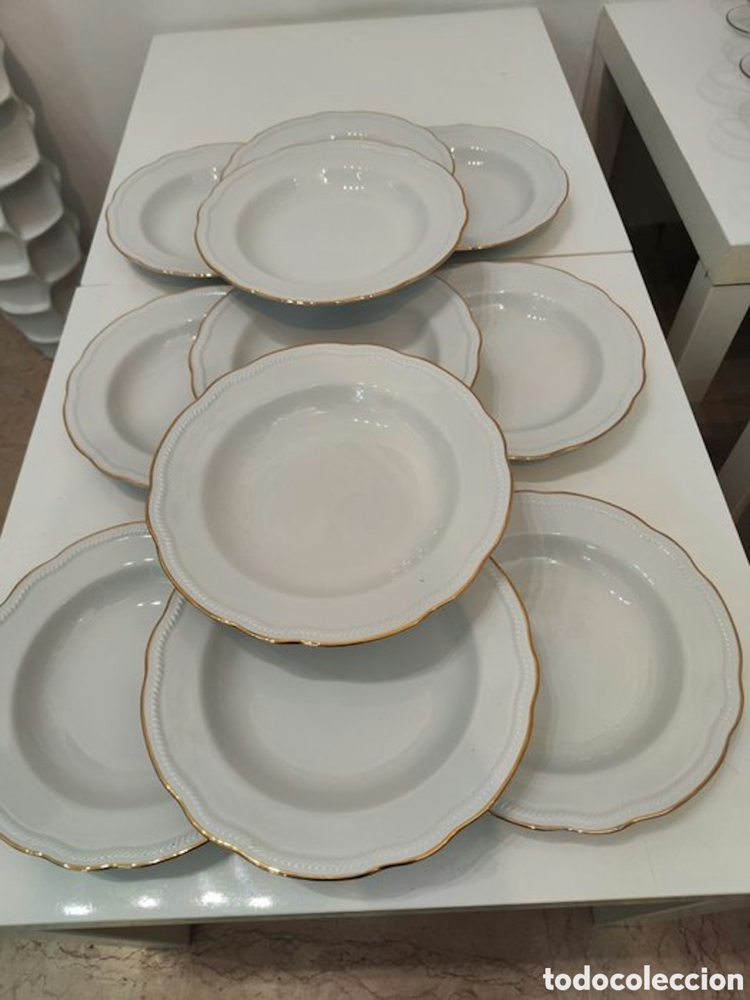 Artesan&iacute;a: Lote Platos Porcelana Prinz von Storch - Filo de Oro Vintage