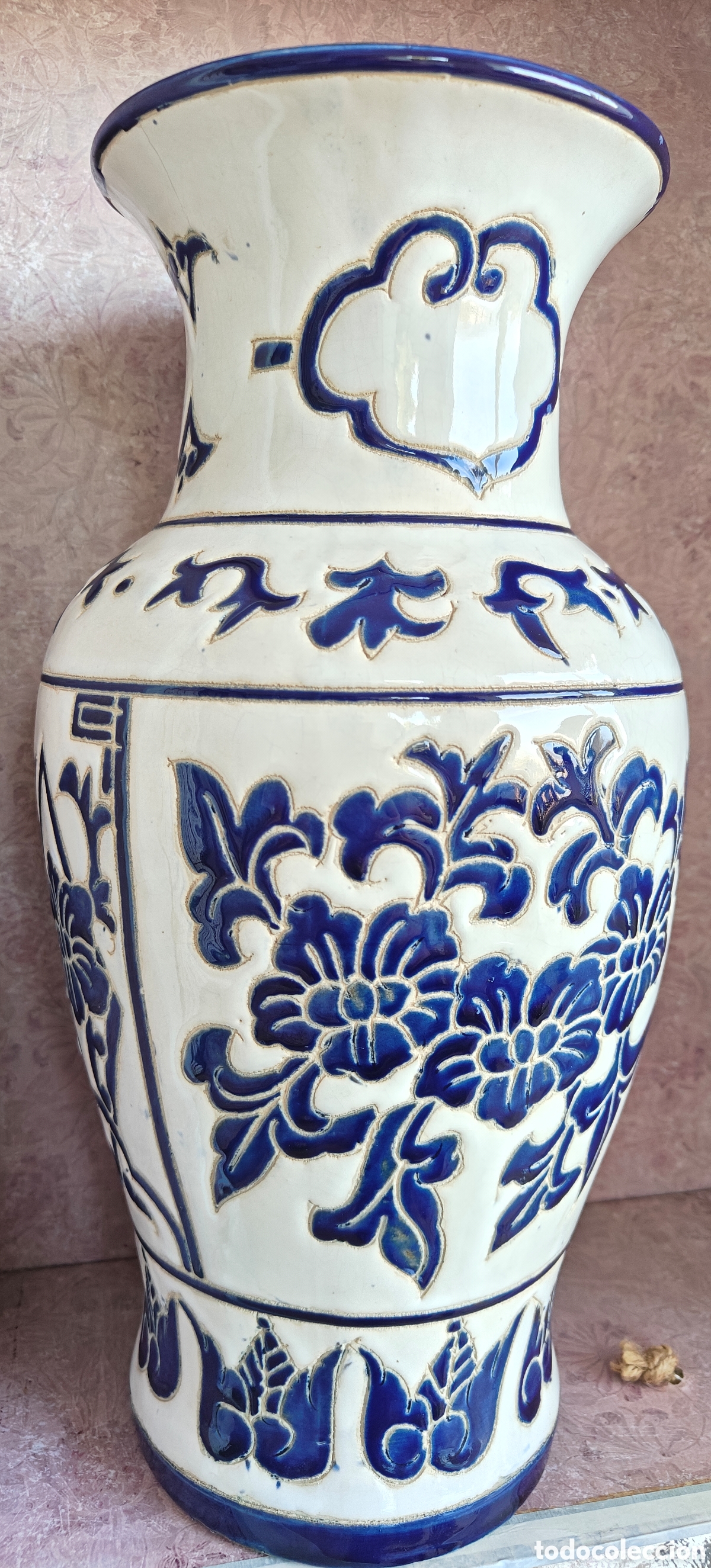 Artesan&iacute;a: Jarr&oacute;n de Cer&aacute;mica a la Cuerda Seca - Estilo Tradicional Andaluz / Sevillano - Azul y Blanco