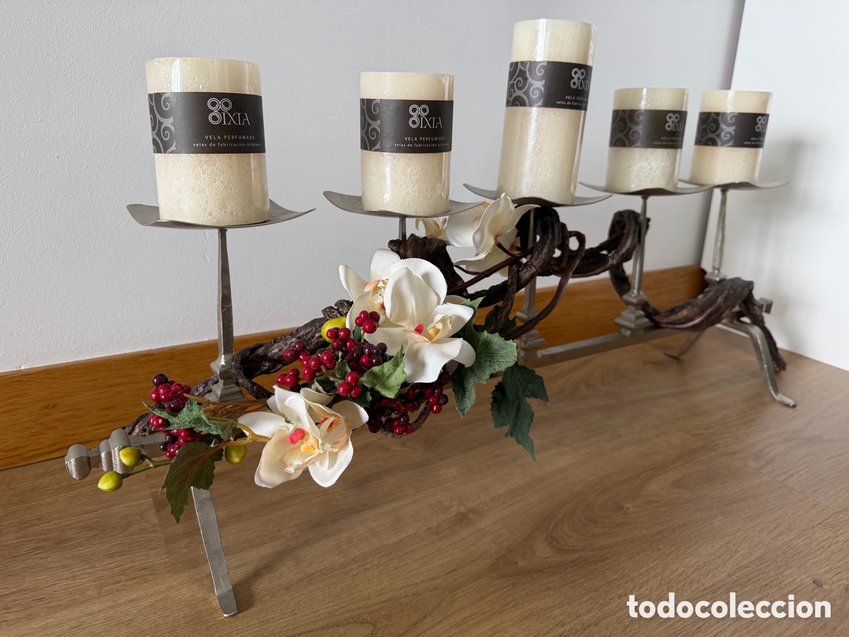 Artesan&iacute;a: Centro de mesa de forja con velas - Foto 2